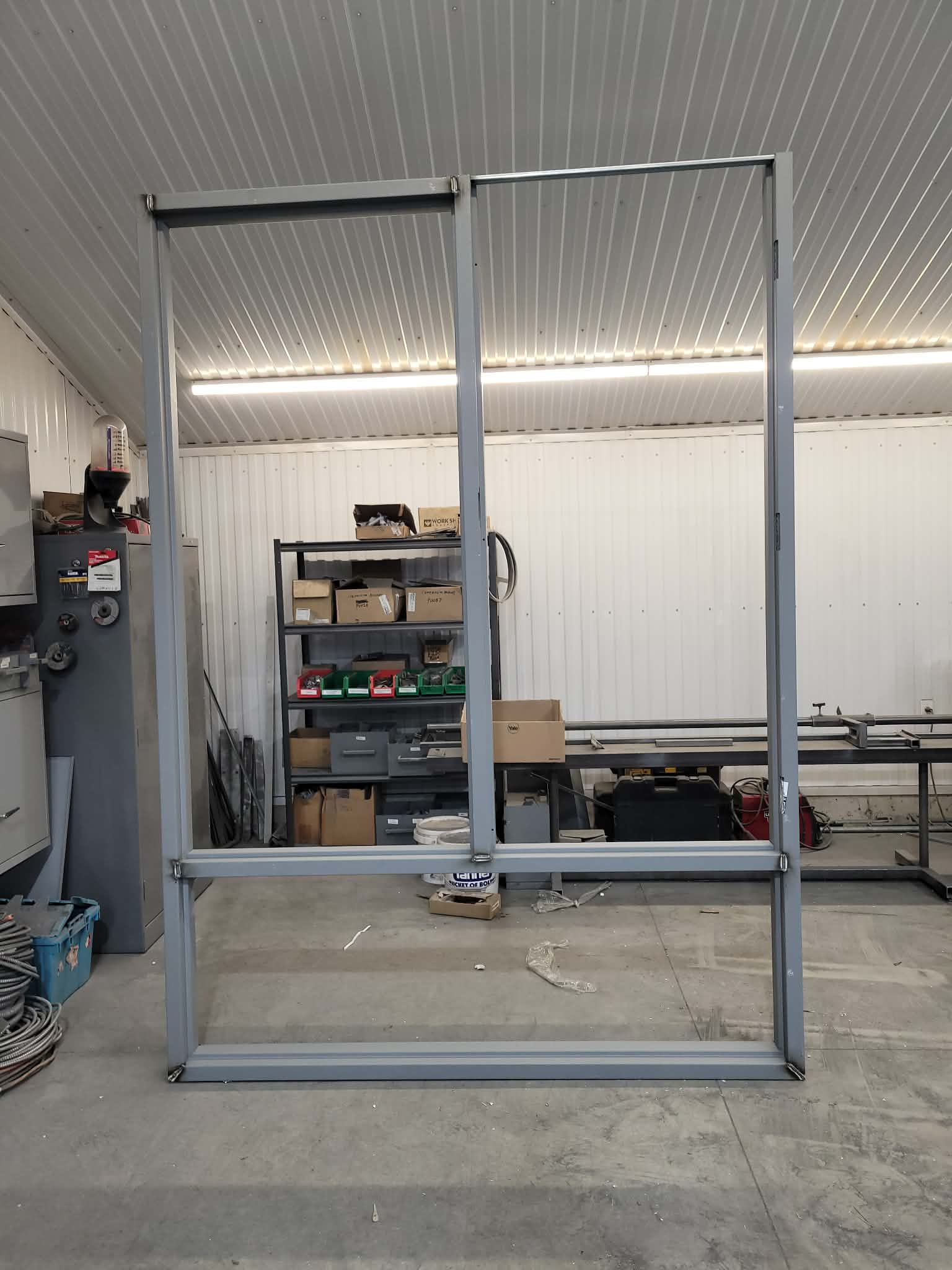 Large steel door frame structure